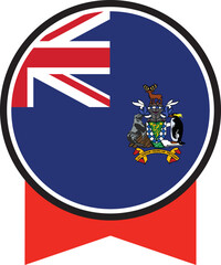 South Georgia and the South Sandwich Island flag, the flag of South Georgia and the South Sandwich Island, vector illustration.