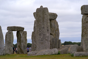 Famous UNESCO World Heritage Site Stonehenge on Salisbury Plain in Wiltshire on a cloudy summer...