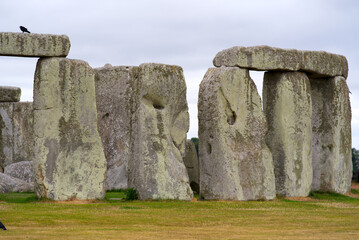 Famous UNESCO World Heritage Site Stonehenge on Salisbury Plain in Wiltshire on a cloudy summer...
