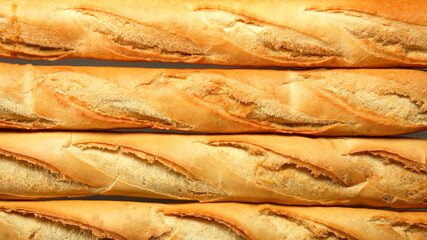 Pattern of french baguettes white bread