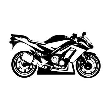 Motorcycle logo vector design. Motorcycle design with hand drawing style. 