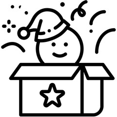christmas, christmas hat, santa claus, party, package, gift box, birthday, surprise, delivery, xmas, dancing, cerebration, happy man, smile, illustration, cartoon, boy, character, fun, icon, vector