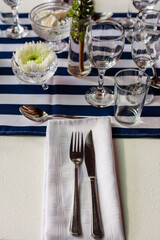 table set for a dinner
