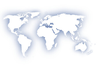 Fototapeta na wymiar 世界地図のイラスト: 青色ぼかし背景