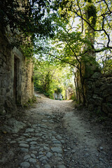 village, abandonné, oppede, france, pierre, ancien, ruine, mur