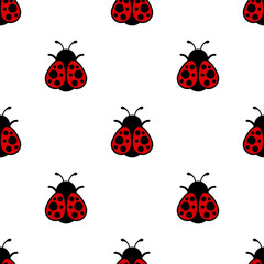 seamless pattern with ladybirds