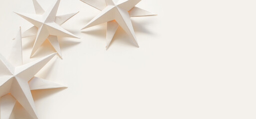 Merry Christmas.Christmas stars handmade light beige background.Monochrome,Christmas...