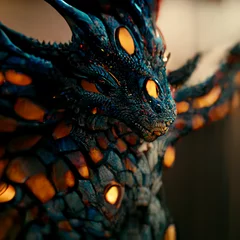 Foto op Canvas close up of a head of a dragon © Dual Studio
