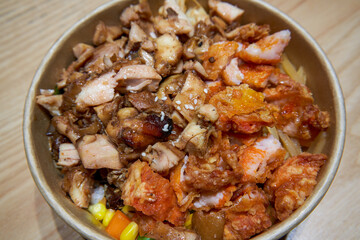 A Crispy and Delicious BBQ Chicken Chop Double Rice