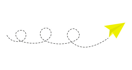 Dashed line paper airplane route
