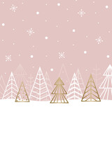 Abstract Christmas trees. Winter background. Vector illustration