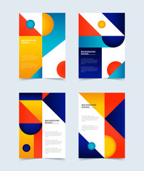 Geometric poster background template Free Vector