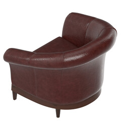 3d rendering illustration of a leather armchair