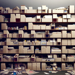 overloaded warehouse shelves