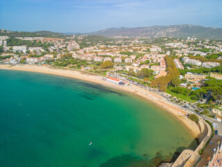 S'Agaró Playa de Aro, Sant Pol aerial images summer beach European tourism