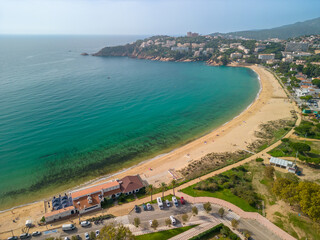 S'Agaró Playa de Aro, Sant Pol aerial images summer beach European tourism