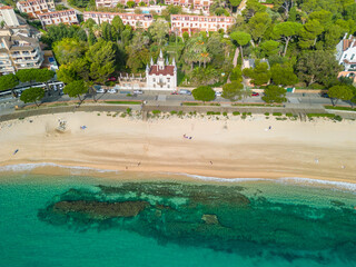 S'Agaró Playa de Aro, Sant Pol aerial images summer beach European tourism