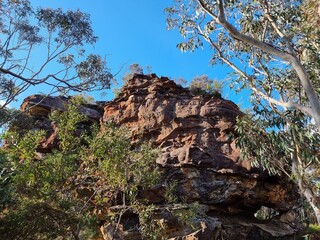Eroded Cliff Face on the Prince Henry Cliff Track in the Blue Mountains of New south Wales