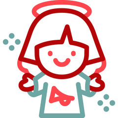 angel outlineal color icon illustration