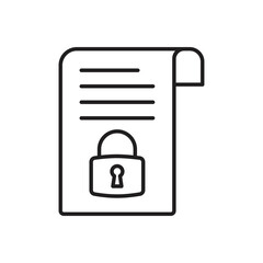 Locked document icon design. Protected document sign. Padlock file symbol. Quality design element. isolated on white background. vector illustration