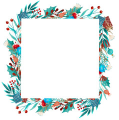 Winter frame with flowers