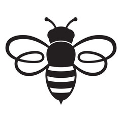 Honey Bee icon. Insect character. Cartoon flying bee. Vector isolated on white background.