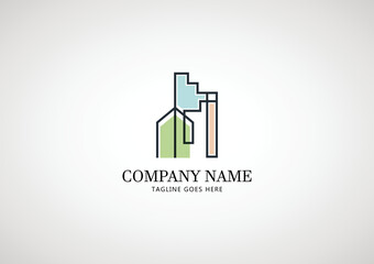 Real Estate Business Logo Template, Building, Property Development, and Construction Logo Vector Design.