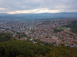 Drone view of Blagoevgrad, Bulgaria