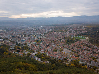 Drone view of Blagoevgrad, Bulgaria