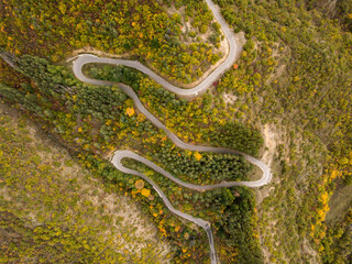 Autumn time in Bulgaria, mountains, Drone view

