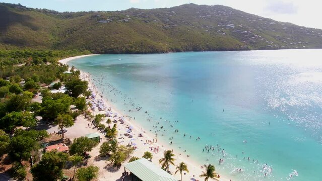 Gorgeous beach in St. Thomas US Virgin Islands with clear turquoise waters