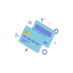 Debit card isometric 3d render icon