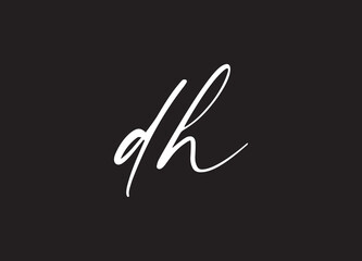 Naklejka na ściany i meble letter DH logo design vector template logo design