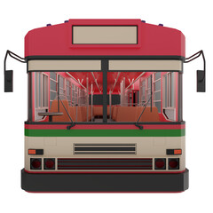 3D render thailand city bus red green white color. front view png illustration © kisada