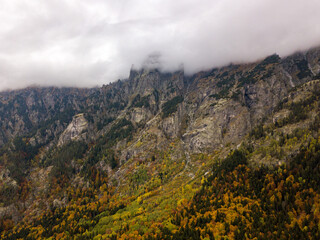 Autumn time in Bulgaria, mountains, Drone view