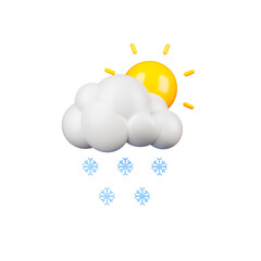 Snowflake snow clod weather 3d icon illustration