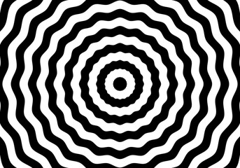 black and white spiral optical illusion background	