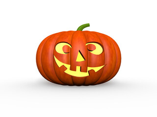 3d illustration. Pumpkin isolated on white background.