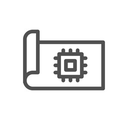 Engineering and gear icon outline and linear vector.
