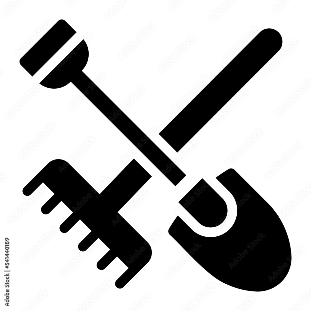 Wall mural gardening tools glyph icon