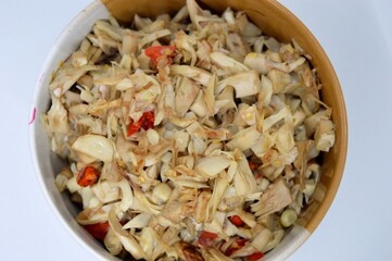 Pondok Cabe Ilir, Tangerang, Indonesia – October 05, 2022: Stir-fried Young Jackfruit Is Ready To Eat, Very Suitable To Eat With Warm Rice. With Selected Focus.