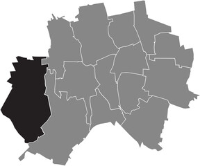 Black flat blank highlighted location map of the SORSUM MUNICIPALITY inside gray administrative map of Hildesheim, Germany