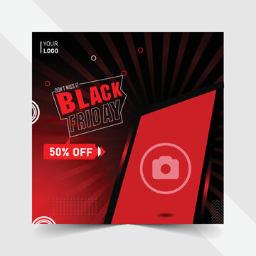 Square banner for black Friday sale