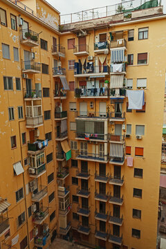 Tenement house in Naples area, Italy.