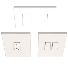 3d rendering illustration of some light switches