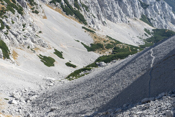 View of the scree behind Mount Vrtača on Zelenica