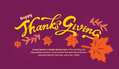 happy thanksgiving greeting card vintage in classic colors