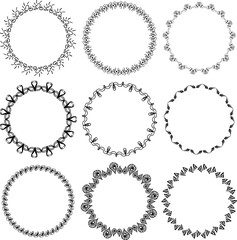 Set of vector decorative circles