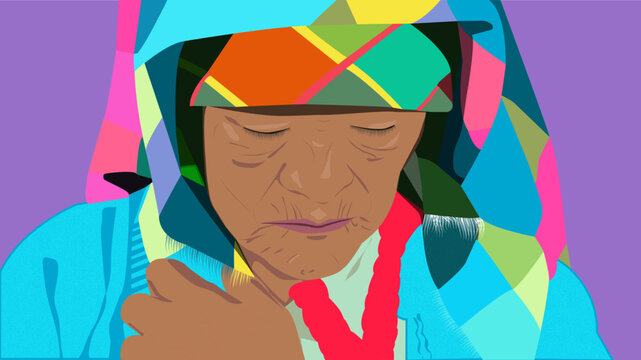 Indigenous women with traditional cloth. Mujer Lenca tradicional. Indigena de honduras
