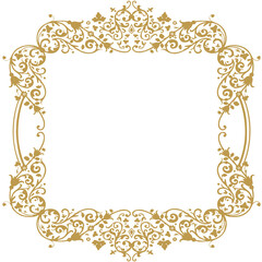 Beautiful illustration of a decorative ornament abstract gold floral frame with golden ornament confetti with floral elements for wedding and birthday and festival	